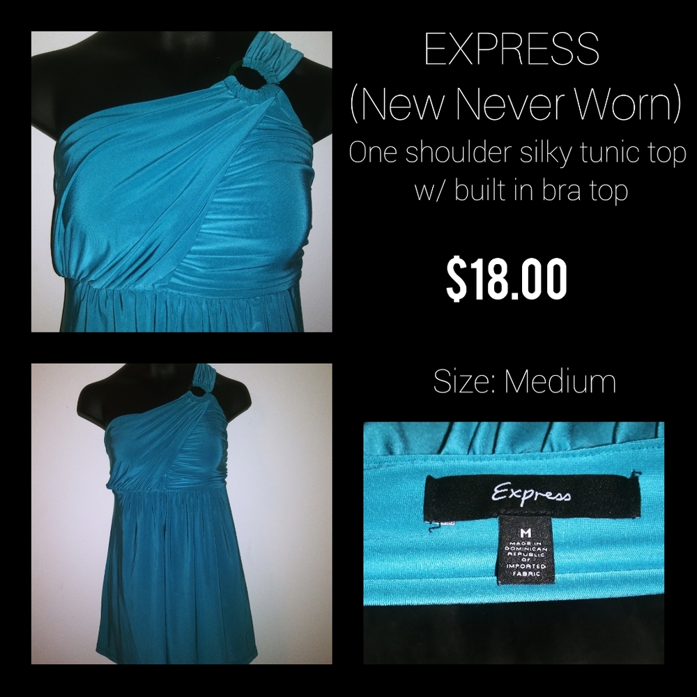 Express One shoulder silky tunic